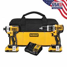 Dewalt DCK287D2  20V MAX* XR® Brushless Cordless Compact Hammer Drill and Impact Driver Combo Kit 