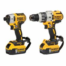Dewalt DCK299P2LR  20V MAX* XR® Hammer Drill/Impact Driver Combo Kit with LANYARD READY™ Attachment Points 