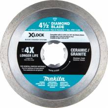 Makita E-07397 X‑LOCK 4‑1/2" Continuous Rim Diamond Blade for Ceramic and Granite Cutting