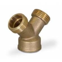 Everflow G42-343434  3/4" MH x 3/4" MH x 3/4" FH WYE BRASS GARDEN HOSE FITTING (NOT FOR POTABLE USE)