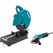 Makita LW1401X2 14" Cut‑Off Saw with 4‑1/2" Paddle Switch Angle Grinder