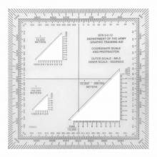 AbilityOne P8502Lci Chartpak Graphic Training Aid, Coordinate Scale And Protractor . Clear/Frosted Base. - Frosted Clear