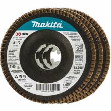 Makita T-03903-3 X‑LOCK 4‑1/2" 60 Grit Type 29 Angled Grinding and Polishing Flap Disc X‑LOCK and All 7/8" Arbor Grinders, 3/pk