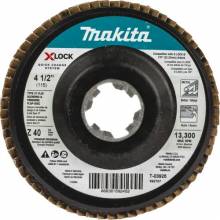 Makita T-03925 X‑LOCK 4‑1/2" 40 Grit Type 27 Flat Blending and Finishing Flap Disc for X‑LOCK and All 7/8" Arbor Grinders