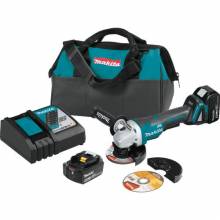 Makita XAG11T 18V LXT® Lithium‑Ion Brushless Cordless 4‑1/2” / 5" Paddle Switch Cut‑Off/Angle Grinder Kit, with Electric Brake (5.0Ah)
