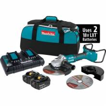 Makita XAG13PT1 36V (18V X2) LXT® Brushless 9" Paddle Switch Cut‑Off/Angle Grinder Kit, with Electric Brake (5.0Ah)