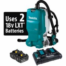 Makita XCV18PTX 36V (18V X2) LXT® Brushless 1.6 Gallon HEPA Filter Backpack Dry Dust Extractor Kit, AWS® Capable (5.0 Ah)