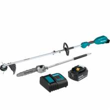 Makita XUX02SM1X4 18V LXT® Lithium‑Ion Brushless Cordless Couple Shaft Power Head Kit w/ 13" String Trimmer & 10" Pole Saw Attachments (4.0Ah)