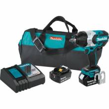 Makita XWT08T 18V LXT® Lithium‑Ion Brushless Cordless High‑Torque 1/2" Sq. Drive Impact Wrench Kit w/ Friction Ring Anvil (5.0Ah)