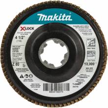 Makita T-03947 X‑LOCK 4‑1/2" 80 Grit Type 27 Flat Blending and Finishing Flap Disc for X‑LOCK and All 7/8" Arbor Grinders