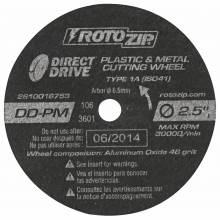 ROTOZIP DD-PM5 DD-PM5 Plastic & Metal Direct Drive Cut-Off Wheels (5PK)