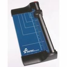 AbilityOne 7520014838904 SKILCRAFT Rotary Paper Cutter - Metal Base, 8" x 12 1/2", Without Grid Pattern - Cuts 8Sheet - 12.5" Height x 8" Width - Metal Base - Blue