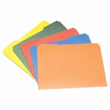 AbilityOne 7530014839999 SKILCRAFT Top Tab File Folder - Letter - 8.50" Width x 11" Length Sheet Size - 11 pt. Folder Thickness - Kraft - Yellow, Blue, Green, Orange - Recycled - 5Each