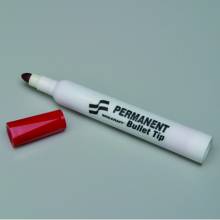 AbilityOne 7520014244863 Large Permanent Marker - Bullet Tip - Red Ink