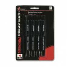 AbilityOne 7520015550296 SKILCRAFT Permanent Marker - Point Marker Point Style - Black Ink - 4 / Pack