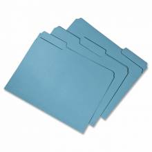AbilityOne 7530015664144 SKILCRAFT Recycled Double-ply Top Tab File Folder - Letter - 8.5" x 11" - 1/3 Tab Cut - 0.75" Expansion - 100 / Box - 11pt. - Blue