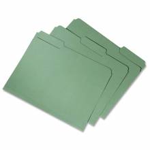 AbilityOne 7530015664145 SKILCRAFT Recycled Double-ply Top Tab File Folder - Letter - 8.5" x 11" - 1/3 Tab Cut - 0.75" Expansion - 100 / Box - 11pt. - Bright Green