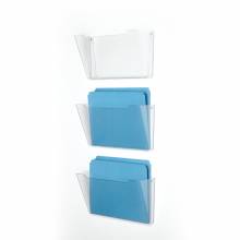 AbilityOne 7520015827274 SKILCRAFT Wall Hanging File - 3 per Package, Clear - Letter - 8.50" Width x 11" Length Sheet Size - 3 - Plastic, Polyester - Clear - Recycled - 3/Pack