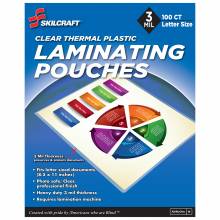 AbilityOne 9330016412252 SKILCRAFT 3mil Thermal Laminating Pouches - Sheet Size Supported: A4 - Laminating Pouch/Sheet Size: 8.50" Width x 11" Length x 3 mil Thickness - for Document - Durable, Moisture Resistant, Spill Resistant - Translucent - Polyeste