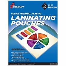 AbilityOne 9330016412253 SKILCRAFT 3mil Thermal Laminating Pouches - Sheet Size Supported: A4 - Laminating Pouch/Sheet Size: 8.50" Width x 11" Length x 3 mil Thickness - for Document - Durable, Moisture Resistant, Spill Resistant - Translucent - Polyeste