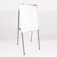 AbilityOne 7520016421219 SKILCRAFT Dry-Erase Steel Easel, Four Legs - 29" Width x 40" Height - White Melamine Surface - Silver Steel Frame - Film - Floor Standing, Tabletop