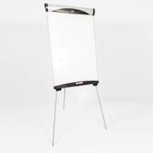 AbilityOne 7520016421221 SKILCRAFT Euro Magnetic Presentation Easel, Whiteboard/Flipchart - 27" Width x 39" Height - White Painted Steel Surface - Silver Brushed Aluminum Frame, Gray - Film - Floor Standing, Tabletop - 3 Sheets/Pad
