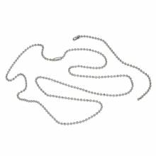 AbilityOne 8465002616629 SKILCRAFT Personnel ID Tag Chain, 27" with 5 1/2" Extension Loop, Silver - x 27" Length - Silver - Stainless Steel