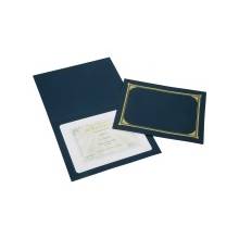 AbilityOne 7510015195771 SKILCRAFT Gold Foil Cover Document Holders - Letter, A4 - 8 1/2" x 11", 210" x 297" Sheet Size - Linen - Blue - 5 / Pack