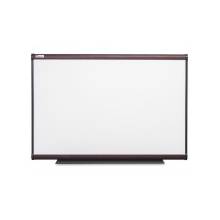AbilityOne 7110016222118 SKILCRAFT Aluminum Frame Total Erase White Board - 48" (4 ft) Width x 36" (3 ft) Height - White Surface - Mahogany Aluminum Frame - Rectangle - 1 Each