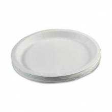 AbilityOne 7350008993056 SKILCRAFT Disposable Paper Plate - 9" Diameter Plate - Paper Plate - White - 1000 Piece(s) / Box