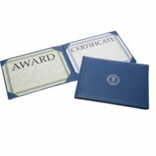 AbilityOne 7510004822994 SKILCRAFT Award Certificate Binder With Gold Navy Seal - Letter - 8.5" x 11" - 2 Certificate - 1 Each - Blue