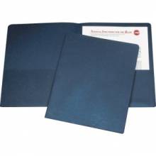 AbilityOne 7510005842489 SKILCRAFT Double Pocket Portfolio - Letter - 8 1/2" x 11" Sheet Size - 3/8" Expansion - 2 Pocket(s) - LeatherGrain - Dark Blue - Recycled - 25 / Box