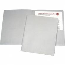 AbilityOne 7510005842491 SKILCRAFT Double Pocket Portfolio - Letter - 8 1/2" x 11" Sheet Size - 3/8" Expansion - 2 Pocket(s) - LeatherGrain - Gray - Recycled - 25 / Box