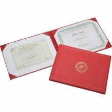 AbilityOne 7510010561927 SKILCRAFT Award Certificate Binder With Gold Marine Crops Seal - Letter - 8.5" x 11" - 2 - 1 Each - Red
