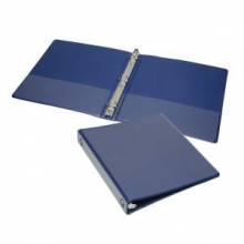 AbilityOne 7510015104869 SKILCRAFT Clear Overlay 3-Ring Binder - Letter - 8.5" x 11" - 1" Capacity - 1 Each - Blue