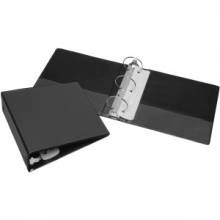 AbilityOne 7510015104871 SKILCRAFT Clear Overlay 3-Ring Binder - 3" Binder Capacity - Letter - 8 1/2" x 11" Sheet Size - 3 x Round Ring Fastener(s) - Inside Front & Back Pocket(s) - Vinyl - Black - 1 Each