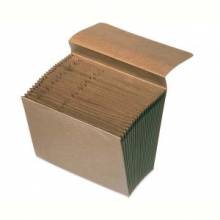 AbilityOne 7520008337343 SKILCRAFT Expanding A-Z File Pocket - Letter - 8.5" x 11" - 15" Expansion - 1 Each - Brown