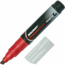 AbilityOne 7520009731062 SKILCRAFT Tube Type Permanent Board Marker - Fine Point Type - Chisel Point Style - Red - 1 Dozen