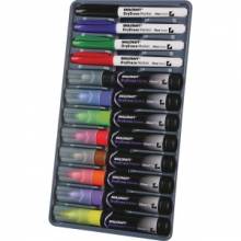 AbilityOne 7520013656126 SKILCRAFT 12-Color Dry Erase Marker System - Fine Point Type - Chisel Point Style - Purple, Red, Blue, Green, Orange, Yellow, Brown, Black - 12 / Kit