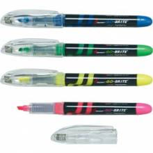 AbilityOne 7520014613779 SKILCRAFT Free-Ink Fluorescent Highlighter - Green, Pink, Yellow, Blue Water Based Ink - 4 / Set