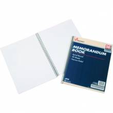AbilityOne 7530002866952 SKILCRAFT Spiral Ruled Memorandum Notebook - 50 Sheets - Spiral - 0.25" Ruled - 15 lb Basis Weight - Letter 8 1/2" x 11" - White Paper - Blue Cover - Chlorine-free - Recycled - 1 / Pack
