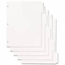 AbilityOne 7530009594441 SKILCRAFT Loose-leaf Binder Index Sheet Set - 100 x Divider(s) - 5 Tab(s) - 5 Tab(s)/Set - 8.5" Divider Width x 11" Divider Length - Letter - 3 Hole Punched - White Divider - White Tab(s) - 5 / Set