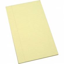 AbilityOne 7530011247632 SKILCRAFT Writing Pad - 100 Sheets - Glue - 0.31" Ruled - 16 lb Basis Weight - Legal 8 1/2" x 14" - Yellow Paper - Back Board - 1Dozen