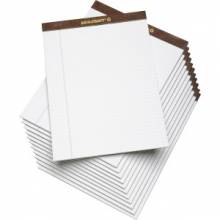 AbilityOne 7530013723108 SKILCRAFT Writing Pad - 50 Sheets - Letter 8 1/2" x 11" - White Paper - Perforated, Back Board, Leatherette Head Strip - 1Dozen