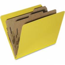 AbilityOne 7530015567918 SKILCRAFT Pressboard Classification Folder - Letter - 8 1/2" x 11" Sheet Size - 2" Expansion - Prong Fastener - 1" Fastener Capacity for Folder - 2 Divider(s) - 25 pt. Folder Thickness - Pressboard - Yellow - Recycled - 10 / Box