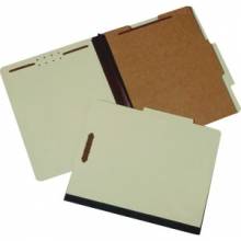 AbilityOne 7530014632330 SKILCRAFT 4-Part Classification Folder - Letter - 8 1/2" x 11" Sheet Size - 2" Expansion - 2 Fastener(s) - 1/3 Tab Cut - Center Tab Location - 1 Divider(s) - 25 pt. Folder Thickness - Pressboard - Light Green - Recycled - 1 Each