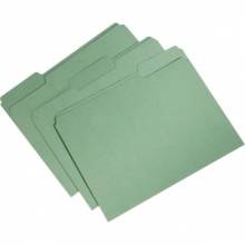 AbilityOne 7530015664132 SKILCRAFT Recycled Single-ply Top Tab File Folder - Letter - 8 1/2" x 11" Sheet Size - 3/4" Expansion - 1/3 Tab Cut - Assorted Position Tab Location - 11 pt. Folder Thickness - Bright Green - Recycled - 100 / Box
