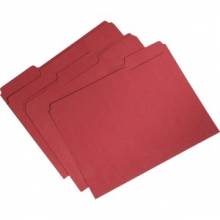 AbilityOne 7530015664134 SKILCRAFT Recycled Single-ply Top Tab File Folder - Letter - 8 1/2" x 11" Sheet Size - 3/4" Expansion - 1/3 Tab Cut - Assorted Position Tab Location - 11 pt. Folder Thickness - Red - Recycled - 100 / Box