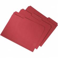 AbilityOne 7530015664146 SKILCRAFT Recycled Double-ply Top Tab File Folder - Letter - 8 1/2" x 11" Sheet Size - 3/4" Expansion - 1/3 Tab Cut - Assorted Position Tab Location - 11 pt. Folder Thickness - Red - Recycled - 100 / Box