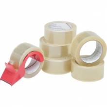 AbilityOne 7510015796873 SKILCRAFT 7510-01-579-6873 Packaging Tape with Dispenser - 2" Width x 55 yd Length - Polypropylene - 3.10 mil - Acrylic Backing - Dispenser Included - 6 / Pack - Clear